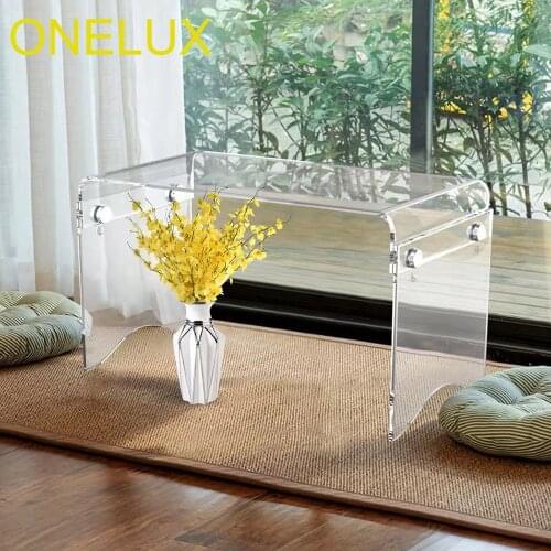 Flat packed) Waterfall Acrylic laptop stand table,Clear Bed Breakfast Table/Occasional side small tables