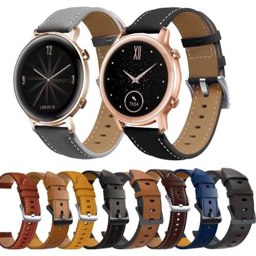 20mm watch strap For Huawei watch GT2 42 Leather strap bracelet For Honor magic watch 2 42/ES Replace Sports Smart Accessories