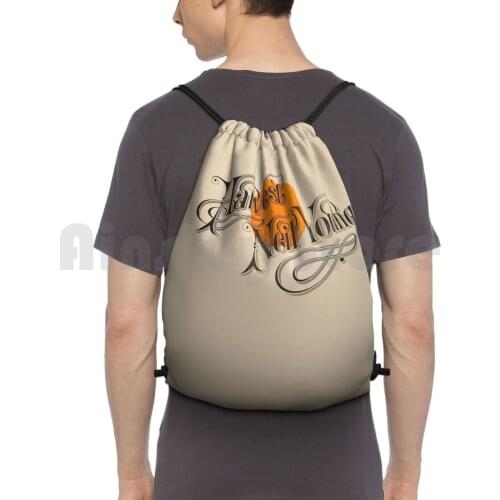 Neil Young : Harvest Backpack Drawstring Bag Riding Climbing Gym Bag Neil Young Folk And Roll Country Americana Music Hippie
