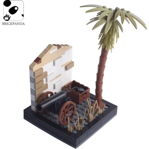 MOC Military Weapons Ruins Scene Building Blocks Medieval Knigh Artillery Figures Parts Germany US Army Accessories Children Toy