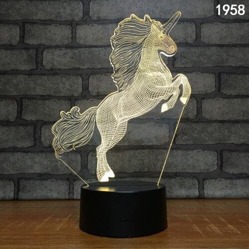 Unicorn LED Night Light Child Desk Decoration Interior Lighting Led Lamp Salon Manga Kawaii Decor Stuffed With Light to Sleep