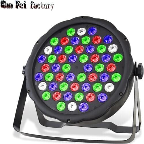Led Flat Par 54X3W RGBW Colors DJ Lights Strobe Dmx 512 Stage Effect For KTV Disco Party Wedding Bar Stage Party Halloween