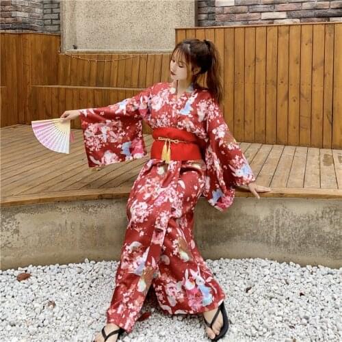 Japanese Kimono Traditional Obi Yukata Women Costume Japanese Cosplay Kimono Dress Oriental Traditional Japanese Kimonos 11779