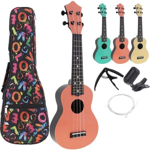 21 Inch ABS Ukulele 4 Strings Full Kits Acoustic Colorful Hawaii Guitar Guitarra Instrument for Children and Music Beginner