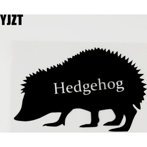 YJZT 13.3CMX8.5CM For Animal Hedgehog Graphic Cute Vinyl Car Sticker Black/Silver 8C-0022
