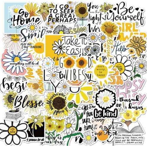 10/30/50Pcs Little daisy Graffiti Waterproof Skateboard Travel Suitcase Phone Laptop Luggage Stickers DIY Kids Girl Toys