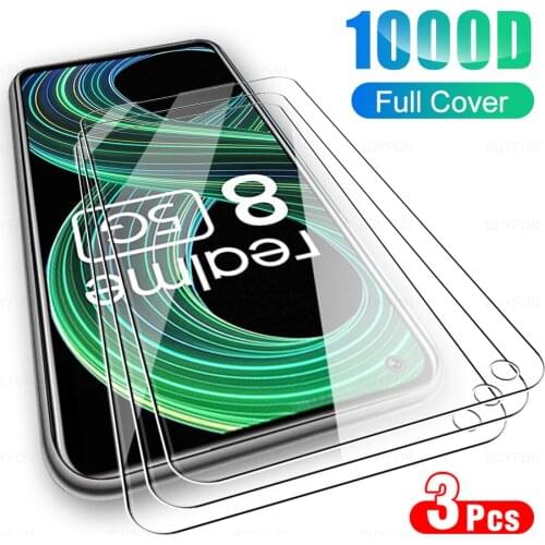 3PCS 9H Screen Protector For Realme 8 5G HD Tempered Glass For oppo realme 6 7 8 Pro Realme 7 5G redme 8 5G 9D Protective Film