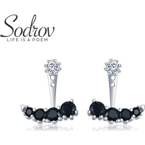 SODROV 925 Sterling Silver Jewelry Female Boucle D'oreilles Cute Stud Earrings for Women I009