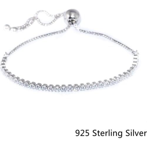 CKK 925 Sterling Silver Sparkling Strand Bracelets For Women Gift Original Fashion Jewelry DIY Making