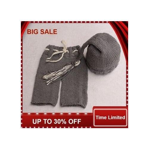 1 set Lovely Animal Designs Crochet Baby Hat and Pants Set Infant Boy Photography Props baby Toddler Knitted Clothes