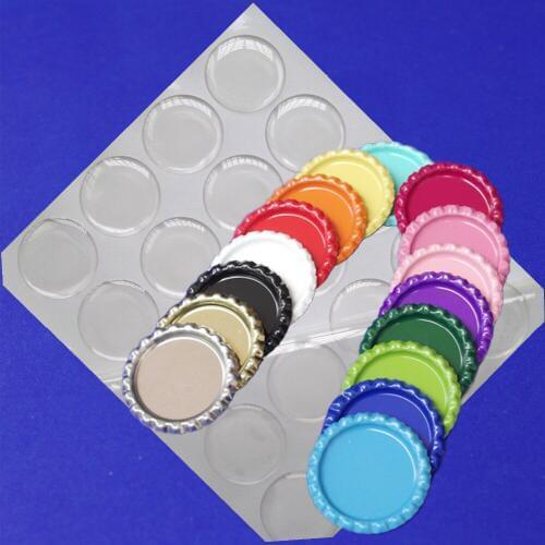 1000pcs 1 inch Flattened Bottle Caps In Double side Colors &1000 pcs Clear Epoxy Resin Sticker DIY hairbow diy kit for necklace