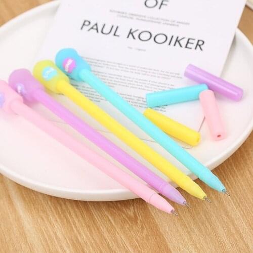 20PCs Creative Cartoon Gel Pens Set Korean Cute Student Writing Exam Black Ink Pen Office Supplies Signature Pen Wholesale