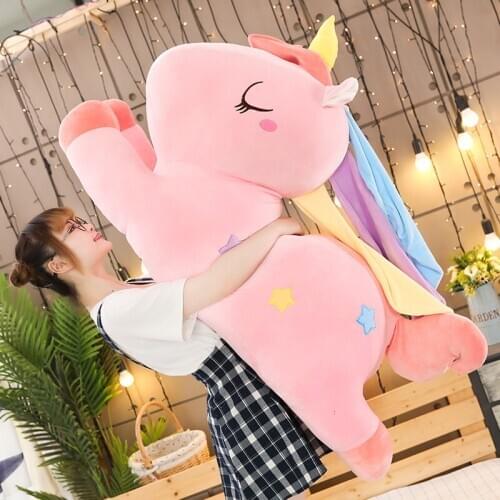 40-100cm Kawaii Big Unicorn Plush Toy Soft Stuffed Unicorn Soft Dolls Animal Horse Toys For Children Girl Pillow Birthday Gifts