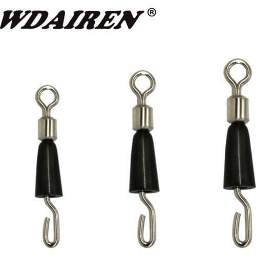 50pcs/lot Ball Bearing Swivel Solid Rings Fishing Connector Ocean Boat Fishing Hooks Quick Fast Link Connector Accessories