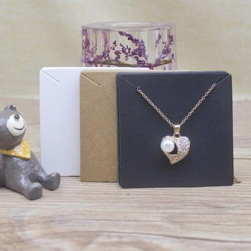 6*6cm Zerong 50pcs blank white paper jewelry display Cards kraft small pendant package tag card