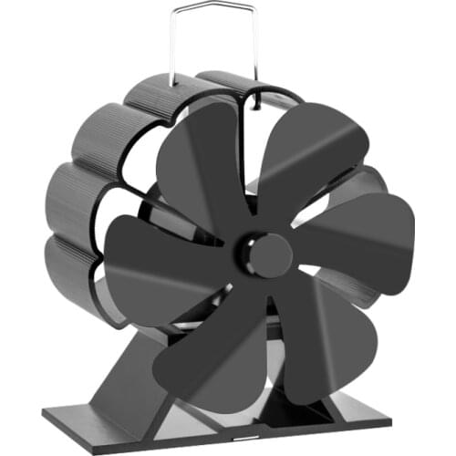 6-blade Black Fireplace Fan Effecient Heatpowered Log Wood Burner Stove Fan Ecofan Quiet Heat Distribution