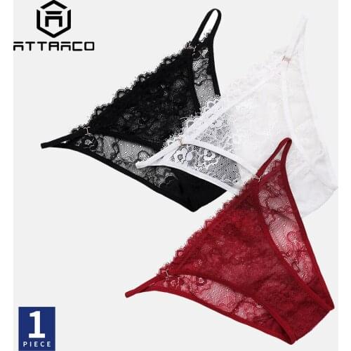 ATTRACO Womens Panties Underwear 1 PC Lace Thong G String Low Rise Hipster Bikini Sexy Lingerie