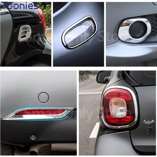 Car Front Rear fog Lamps Chrome-Plated Decorative Frame For Mesades Smart 453 Fortwo Car Styling Exterior Lights Modification