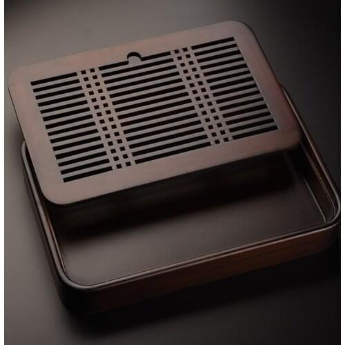 Drain Modern Tea Tray Decoration Serving Vintage Natural Bamboo Wood Tea Tray Handmade Modern Dienblad Kitchen Teaware DH50CP