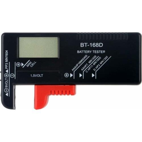 BT168D LCD Digital Battery Tester Battery Capacity Check Power Level For 9V 1.5V Button Cell AAA AA Batteries