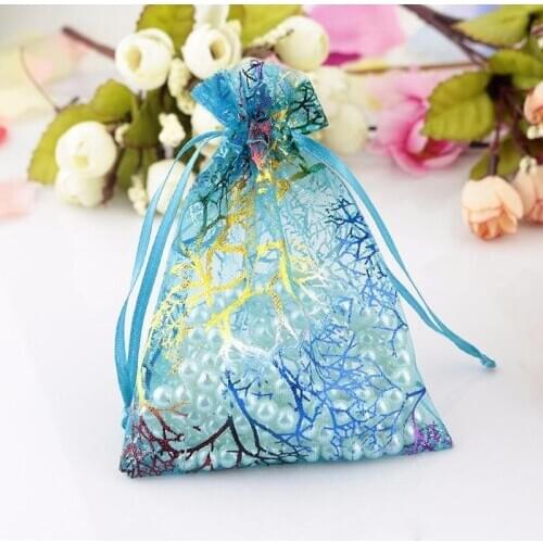 Coralline Organza Drawstring Jewelry Packaging Pouches wedding Party Candy Favor Gift Bags party Decorations Baby Shower supply
