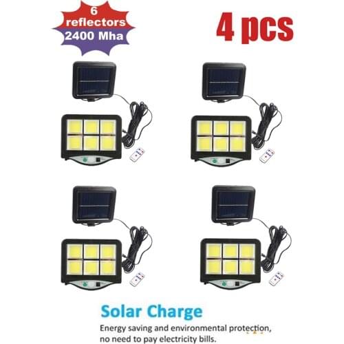 4pcs seperable 120 LED Solar Light PIR Motion Sensor Solar Lamp Waterproof Outdoor Garden Yard Path Décor security Sunlight remo