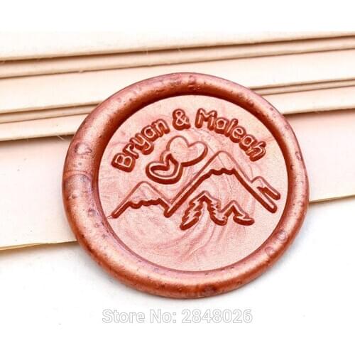 Custom initials Wax Seal Stamp,Mountain style Seal Stamp Kit,wedding invitation seals,wedding gift,personalised wood wax stamp