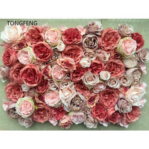 8pcs/lot Artificial silk rose peony 3D flower wall wedding backdrop decoration flower runner wedding stage decoration TONGFENG