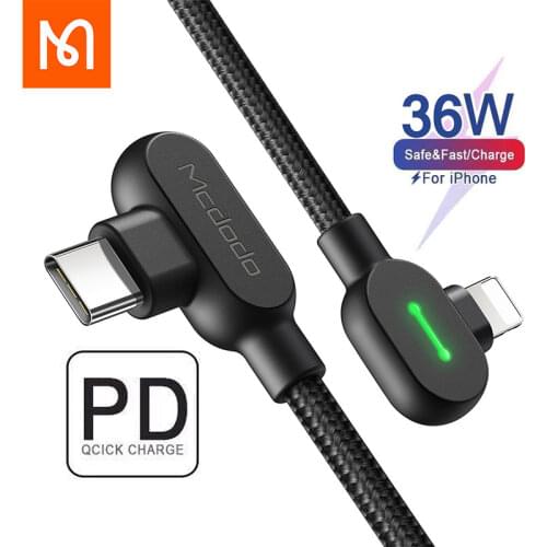Mcdodo 36W PD Type-C To Lightning usb Fast Charger For iPhone 11 Por max XS 12 Macbook IPad IOS13 Iphone cases Cables