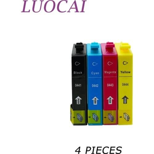 LuoCai Ink Cartridge Compatible For Epson T0441 T0442 T0443 T0444 For Epson Stylus C64 C66 C84 C84N C84WN C86 CX3600 Printers