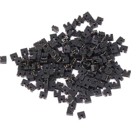 100PCS Black 2.00mm Standard Circuit Board Jumper Cap Shunts Short Circuit Cap Computer Jumpers Shunt Cap