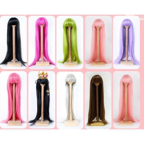 Doll Wig Straight Hair for 1/3 Bjd Dolls High Temperature Fiber Long Wigs Girls Hair for Dolls 60cm Doll Accessories Toys
