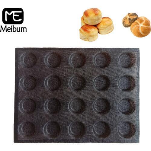 Meibum 20 Cavity Non Stick Silicone Bread Mold 2 Style Party DIY Round Bun Mould Make For Cookie pastry Bakeware Baking Tools