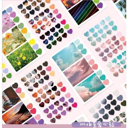 4pcs/set Kawaii Landscape Heart-Shaped Planner Stickers For Laptop Diary Photo Album DIY Decorative Sealing Cute Stickers