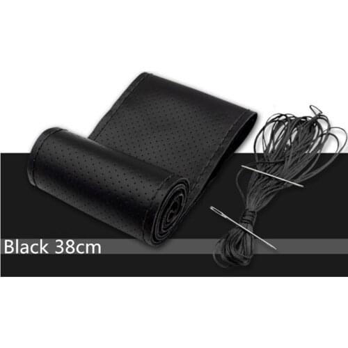 Genuine Leather Car Steering Wheel Cover Universal For Ford Focus 2 3 4 MK2 MK3 MK4 Kuga Ecosport Fiesta