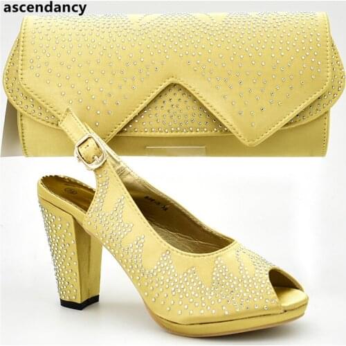 New Fashion Italian Shoes with Matching Bags High Quality Luxury Shoes Women Designers African Party Shoes and Bags Matching Set