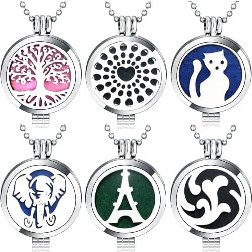 New Mosquito Repellent Aromatherapy Diffuser Jewelry Tree of Life Open Perfume Locket Pendant 2021 Women Fashion Necklace Gift