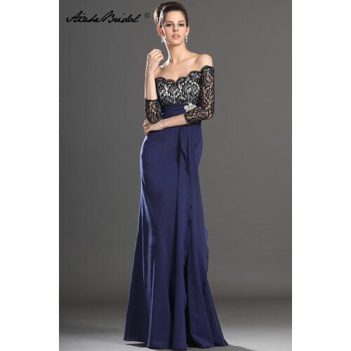 Formal Womens Dress Gorgeous Mermaid Boat Neck 3/4 Sleeve Empire Mother of the Bride Dress