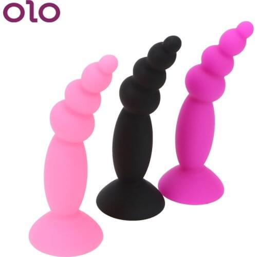 OLO Vaginal Massage Big Dildo Emulation Of Penis Dildo Pull Beads Anal Plug Masturbate Sex Toys For Women