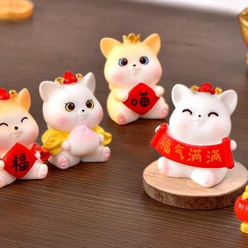 Lovely Cat Desktop Ornament Festive Decorative Exquisite Money Fortune Cartoon Cat Miniature Figurine Ornament for Home