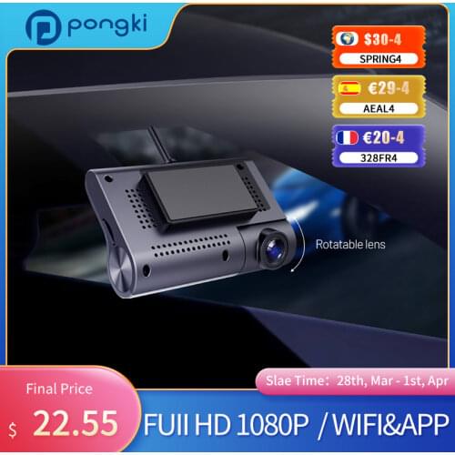 Pongki Mini3 HD 1080P Hidden Camera Safe Night Vision Driving Recorder WIFI APP Dash Cam Rev 24H Parking Surveillance Car DVR
