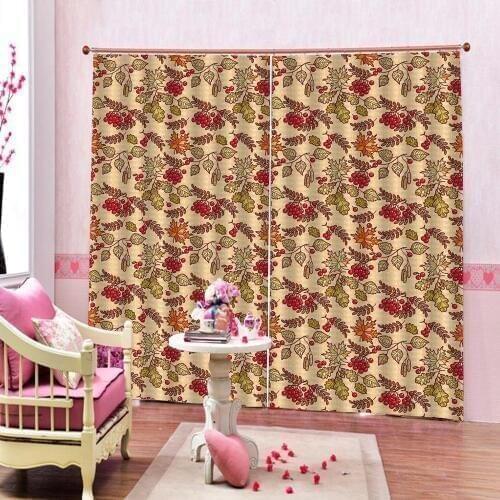 Fruit fabric pattern 3D curtain Living room bedroom custom photo blackout curtains home drapes