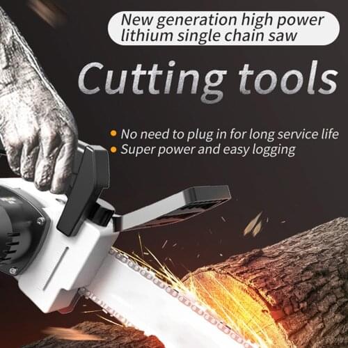 US Stock Cordless Chainsaw 21V 10inch Portable Chainsaw 6.0Ah Battery Fast Charger Hand-held Chain Saw for Logging Woodworking