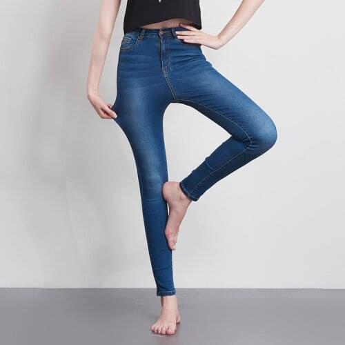 2020 Plus Size Denim Jeans Woman High Waist Femme Skinny Pencil Pants Women Medium Washed Loose Cotton Ripped Trousers 5XL 6XL
