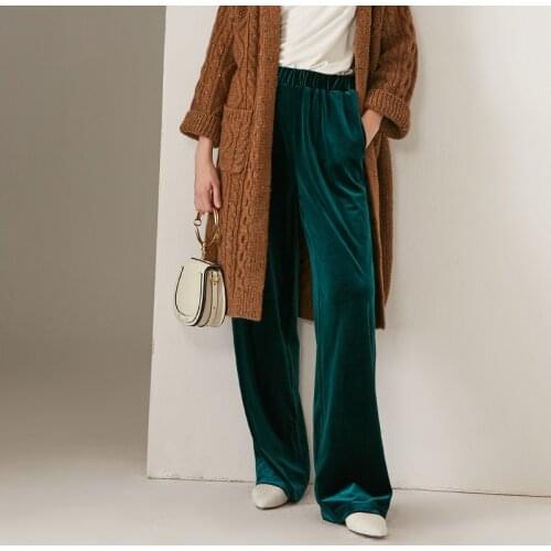 2020 Autumn New women fashion long elastic waist velour pants,PLUS SIZE M- 5XL 6XL Velvet Pants straight Loose velvet Trousers