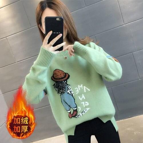 Woman Sweaters Chandails Crew Neck Pullover Sweater Women Autumn and Winter Loose Inner Sweater Women