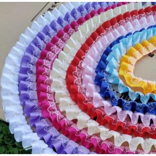 1M Tulle Lace Trim Yellow Orange Lace Fabric 2.5cm Ribbon Trims Sewing Curtain Guipure Crafts encajes para costura dentelle L-20