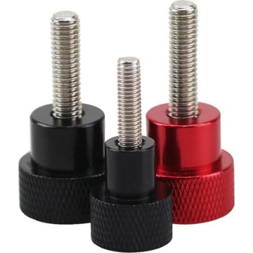1Pcs BSW 1/4" Aluminium Alloy+Stainless Knurled Thumb Screw Hand Grip Knob Step Bolts Screw Red Black White