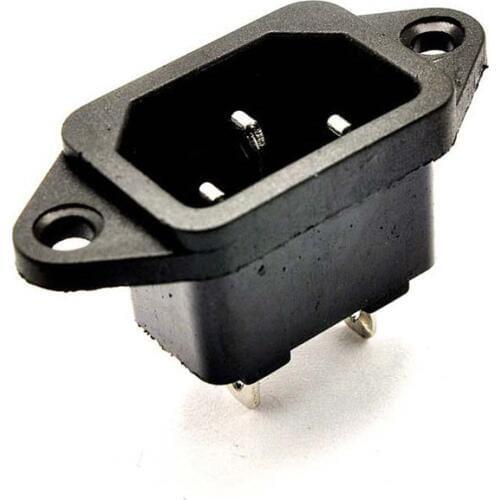 10 Pcs IEC 320 C14 Male Plug 3 Pins PCB Screw Type Panel Power Inlet Socket Connector