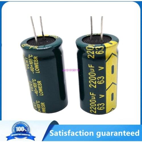 12pcs/lot H074 high frequency low impedance 63V 2200UF aluminum electrolytic capacitor size 18*35 2200UF 63V 20